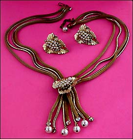 a beautiful vintage costume jewelry parure