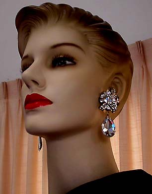a beautiful vintage costume jewelry bridal earrings