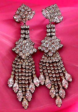 a beautiful vintage costume jewelry bridal earrings