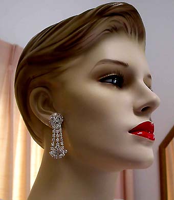 a beautiful vintage costume jewelry bridal earrings