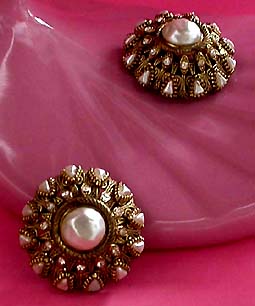 a beautiful vintage costume jewelry bridal earrings