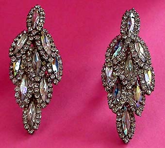 a beautiful vintage costume jewelry bridal earrings