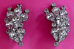 a beautiful vintage costume jewelry bridal earrings