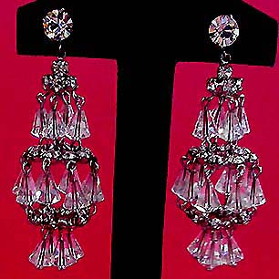 a beautiful vintage costume jewelry bridal earrings