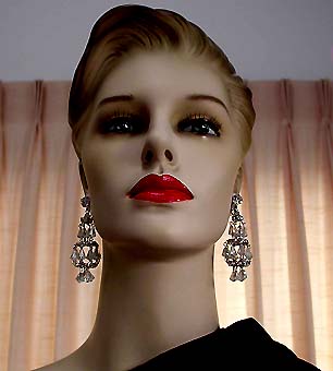a beautiful vintage costume jewelry bridal earrings