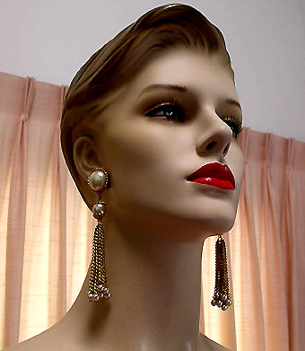 a beautiful vintage costume jewelry bridal earrings