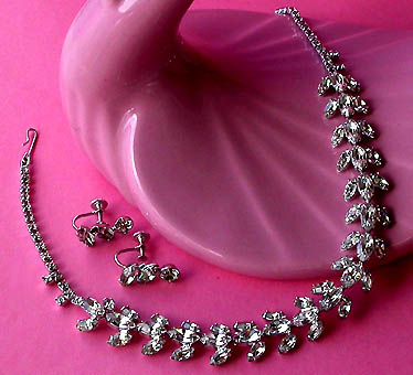 a beautiful vintage costume jewelry parure
