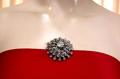 a beautiful vintage costume jewelry bridal brooch