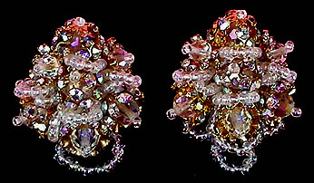 a beautiful vintage costume jewelry bridal earrings
