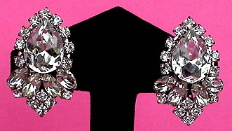 a beautiful vintage costume jewelry bridal earrings