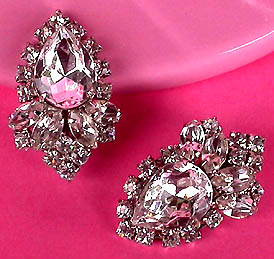 a beautiful vintage costume jewelry bridal earrings