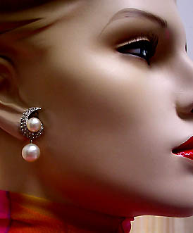 a beautiful vintage costume jewelry bridal earrings