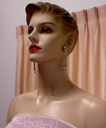 a beautiful vintage costume jewelry bridal earrings