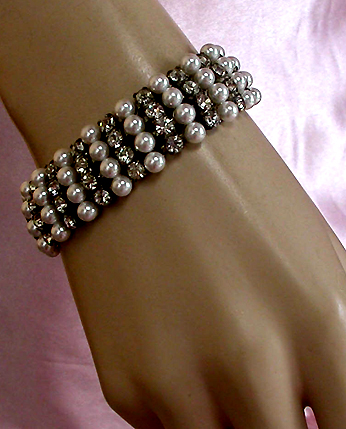 a beautiful vintage costume jewelry bridal bracelet