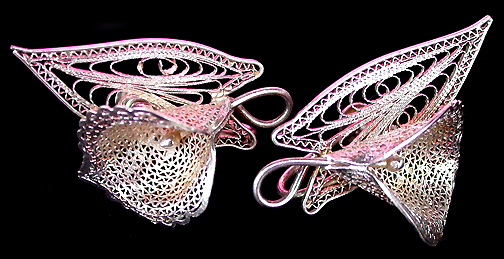 a beautiful vintage costume jewelry bridal earrings