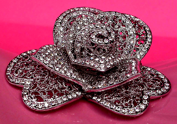 a beautiful vintage costume jewelry bridal brooch
