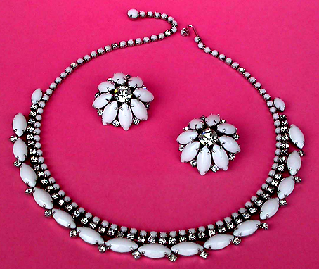 a beautiful vintage costume jewelry parure