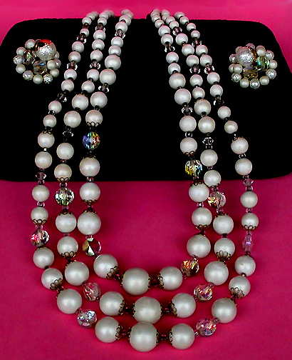 a beautiful vintage costume jewelry parure