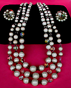 a beautiful Weiss vintage costume jewelry necklace and earrings