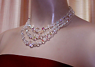 a beautiful Miriam Haskell vintage costume jewelry necklace, bracelet and earrings