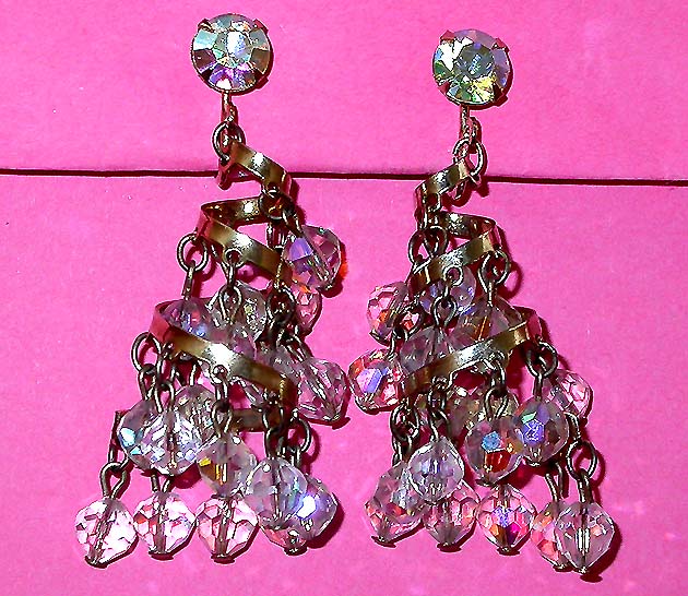 a beautiful vintage costume jewelry bridal earrings