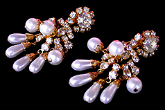 a beautiful vintage costume jewelry bridal earrings unsigned