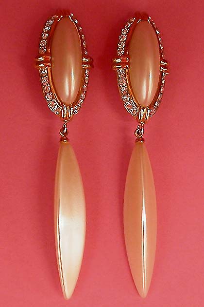 a beautiful vintage costume jewelry bridal earrings