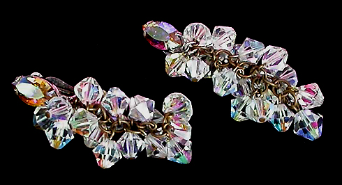 a beautiful vintage costume jewelry bridal earrings