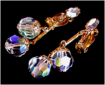 a beautiful vintage costume jewelry bridal earrings unsigned