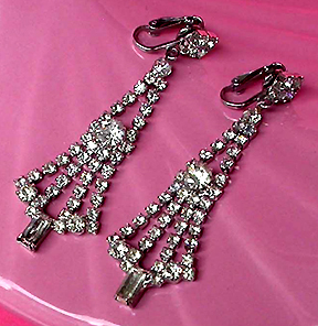 a beautiful vintage costume jewelry bridal earrings
