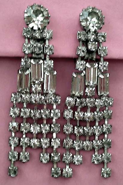 a beautiful vintage costume jewelry bridal earrings