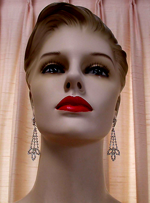 a beautiful vintage costume jewelry bridal earrings