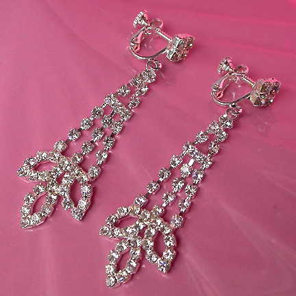 a beautiful vintage costume jewelry bridal earrings