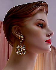 a beautiful vintage costume jewelry earrings unsigned