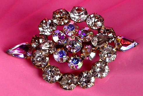 a beautiful vintage costume jewelry bridal brooch