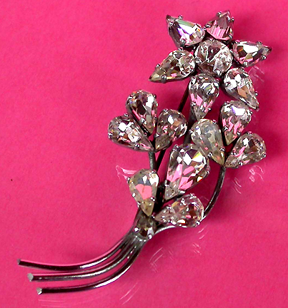 a beautiful vintage costume jewelry bridal brooch