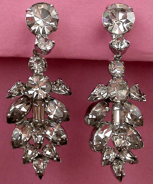 a beautiful vintage costume jewelry bridal earrings