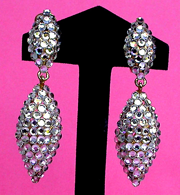 a beautiful vintage costume jewelry bridal earrings