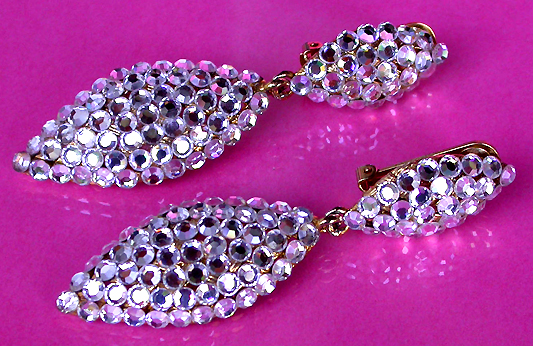 a beautiful vintage costume jewelry bridal earrings