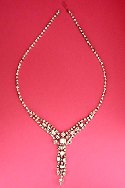 a beautiful vintage costume jewelry bridal necklaces