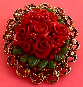 a beautiful vintage costume jewelry brooch unsigned