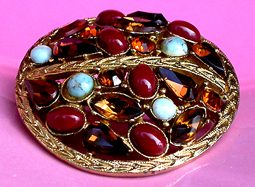 a beautiful vintage costume jewelry brooch unsigned