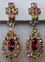 a beautiful VINTAGE COSTUME ESTATE ANTIQUE JEWELRY EARRINGS unsigned