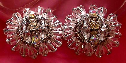a beautiful VINTAGE COSTUME ESTATE ANTIQUE JEWELRY EARRINGS unsigned
