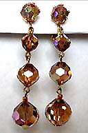 a beautiful VINTAGE COSTUME ESTATE ANTIQUE JEWELRY EARRINGS unsigned