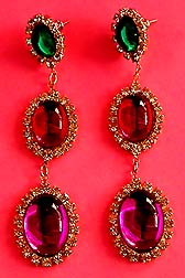 a beautiful VINTAGE COSTUME ESTATE ANTIQUE JEWELRY EARRINGS unsigned