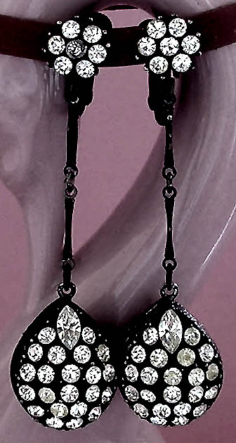 a beautiful VINTAGE COSTUME ESTATE ANTIQUE JEWELRY EARRINGS unsigned