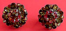 a beautiful VINTAGE COSTUME ESTATE ANTIQUE JEWELRY EARRINGS unsigned