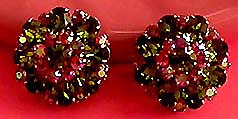 a beautiful VINTAGE COSTUME ESTATE ANTIQUE JEWELRY EARRINGS unsigned
