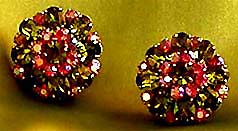 a beautiful VINTAGE COSTUME ESTATE ANTIQUE JEWELRY EARRINGS unsigned